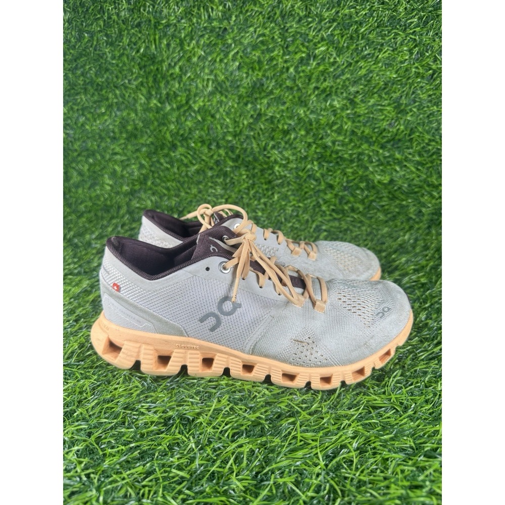 On Cloud X Womens Size 7 Gray Peach Athletic Running Walking Shoes Sneakers